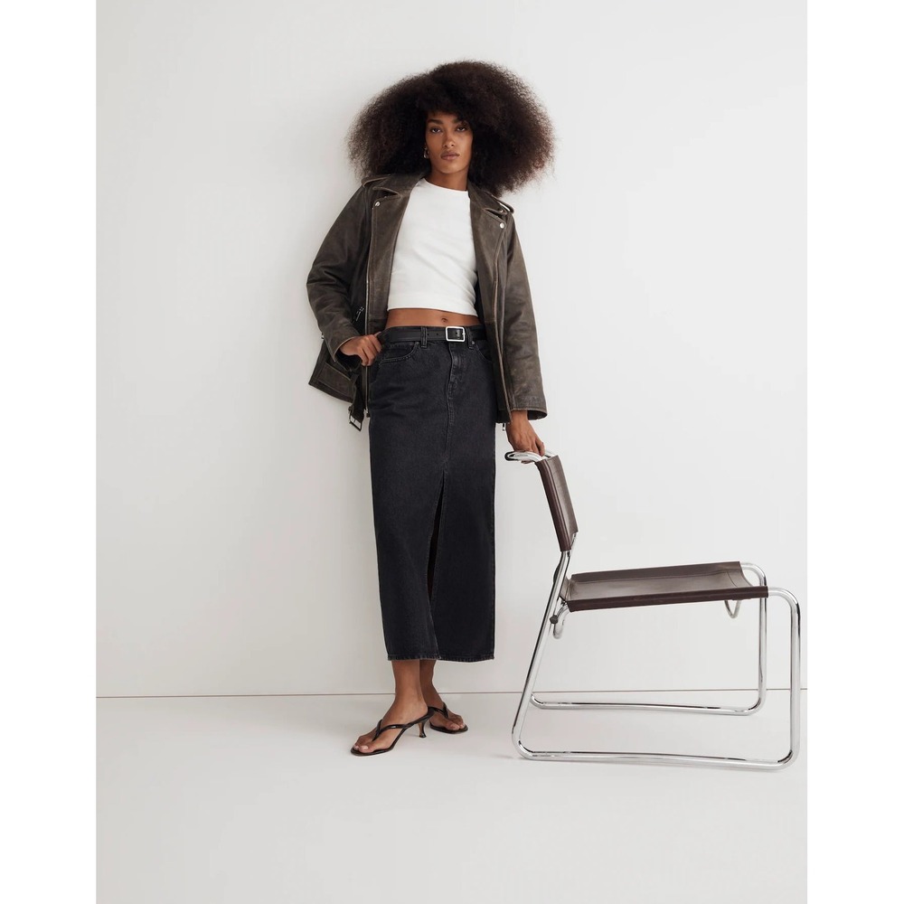 Madewell Denim Mid-Rise Maxi Skirt in Lunar Wash‎ Size 25 Casual Timeless